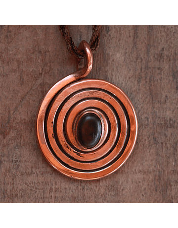 Copper Spiral Jade Necklace