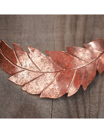 Copper Textured Leaf Necklace