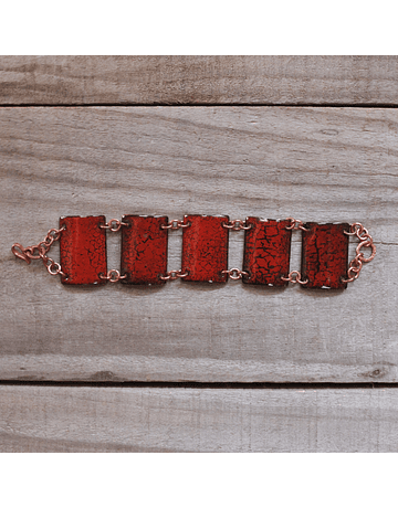 Copper Enamelled Rectangle Bracelet
