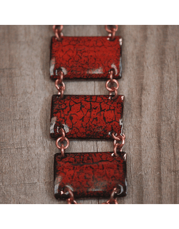 Copper Enamelled Rectangle Bracelet