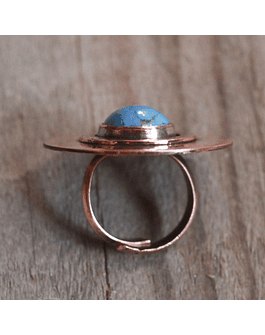 Anillo Círculo Turquesa Cobre