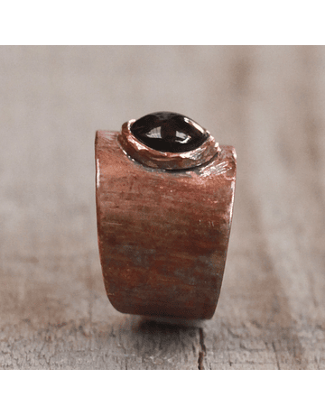 Copper Textured Onyx Ring