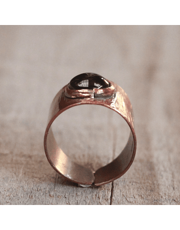 Copper Textured Onyx Ring