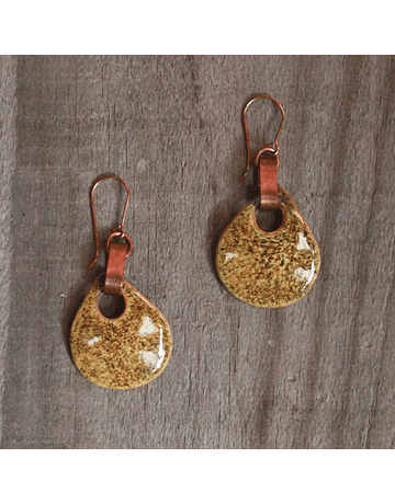 Copper Enameled Drop Earrings