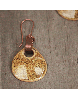 Copper Enameled Drop Earrings