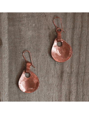 Copper Enameled Drop Earrings