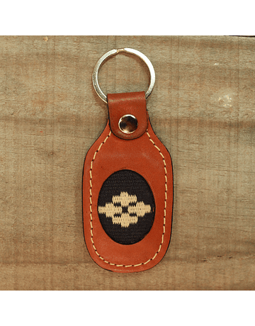 Flower Loom Woven Leather Keychain