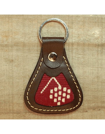 Cluster Loom Woven Leather Keychain