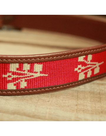 Adult Leather Belt with Loom Fabric Labor