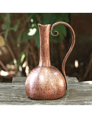 Hammered Copper Water Pitcher
