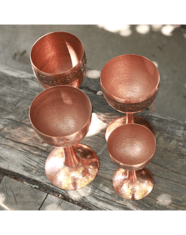 Set of 4 Hammered Copper Cups