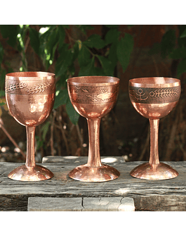 Set of 3 Hammered Copper Cups
