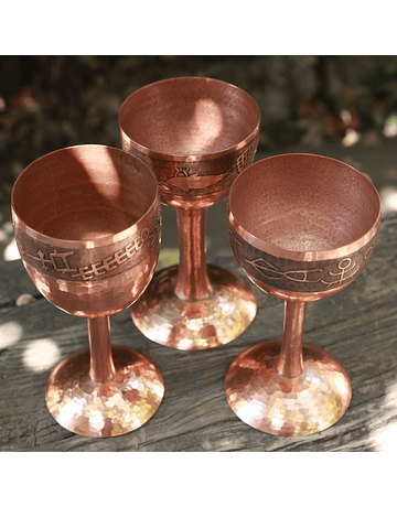 Set of 3 Hammered Copper Cups