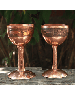 Set of 2 Hammered Copper Cups