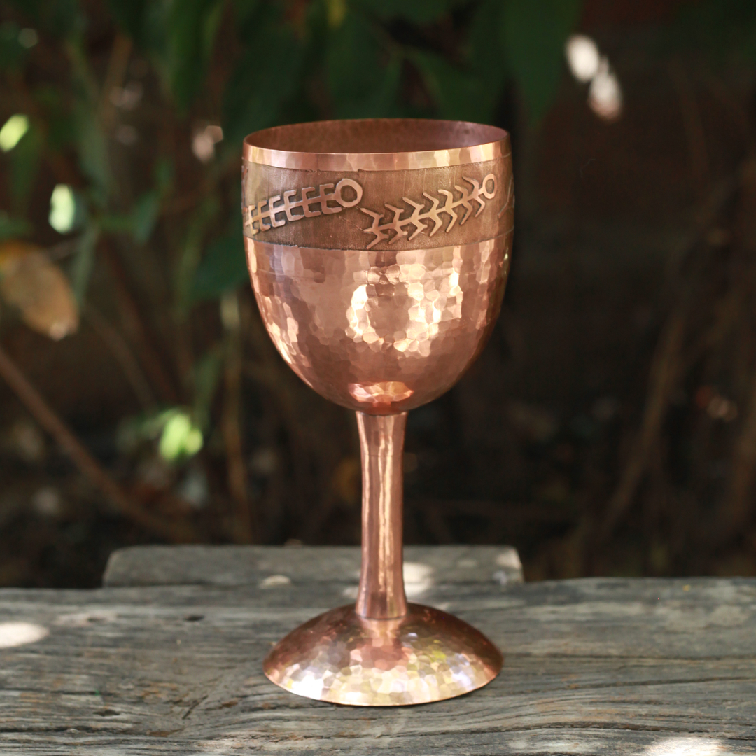 Large Hammered Copper Cup