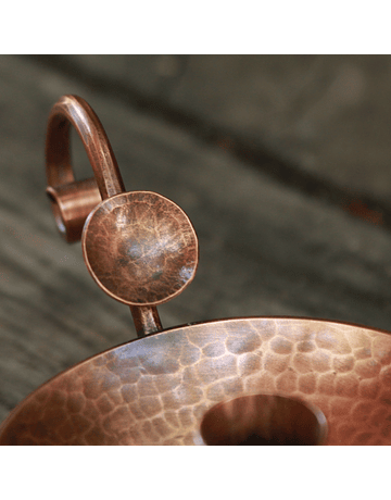 Hammered Copper Candlestick Holder