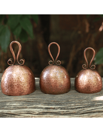 Set 3 Hammered Copper Bells