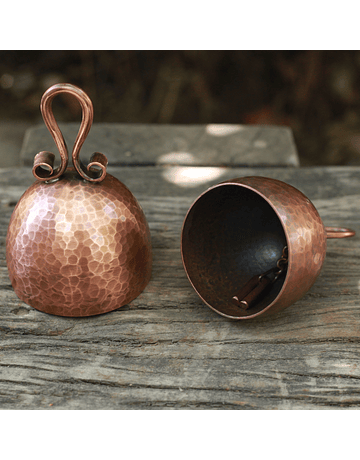 Set of 2 Hammered Copper Bells