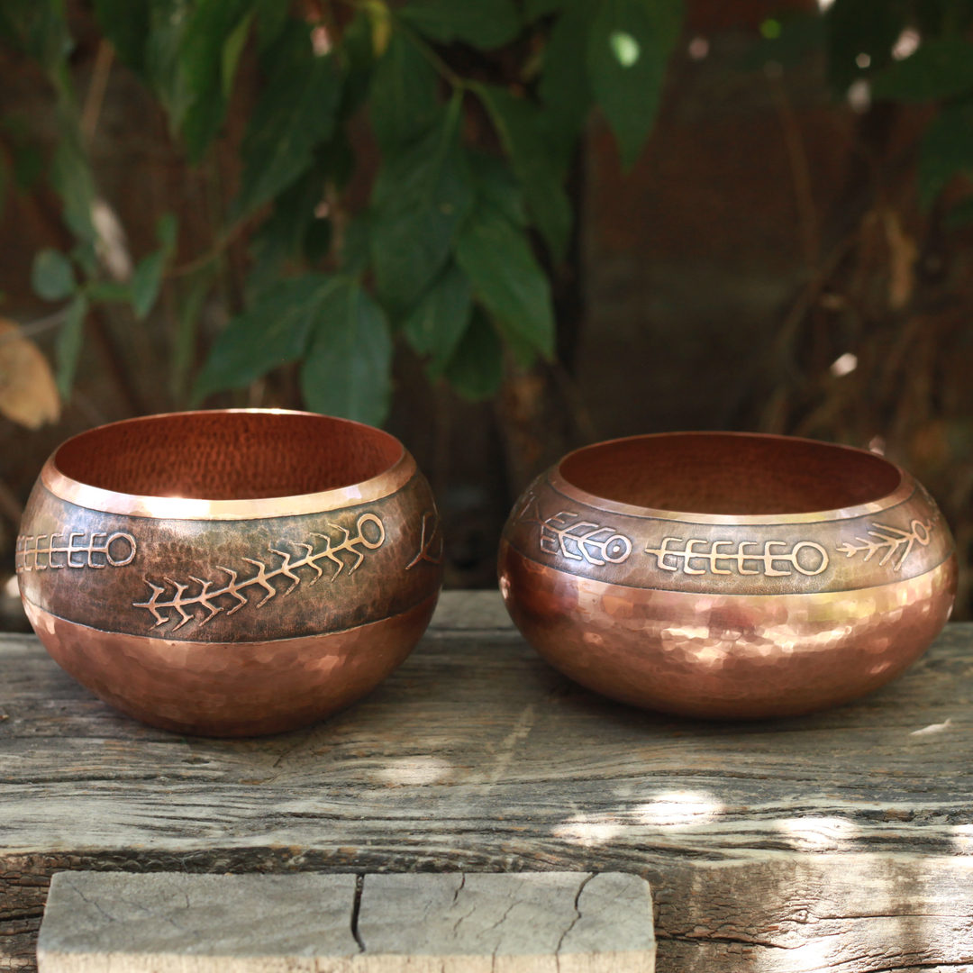 Hammered Copper Bowl Set