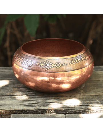 Hammered Copper Oval Bowl