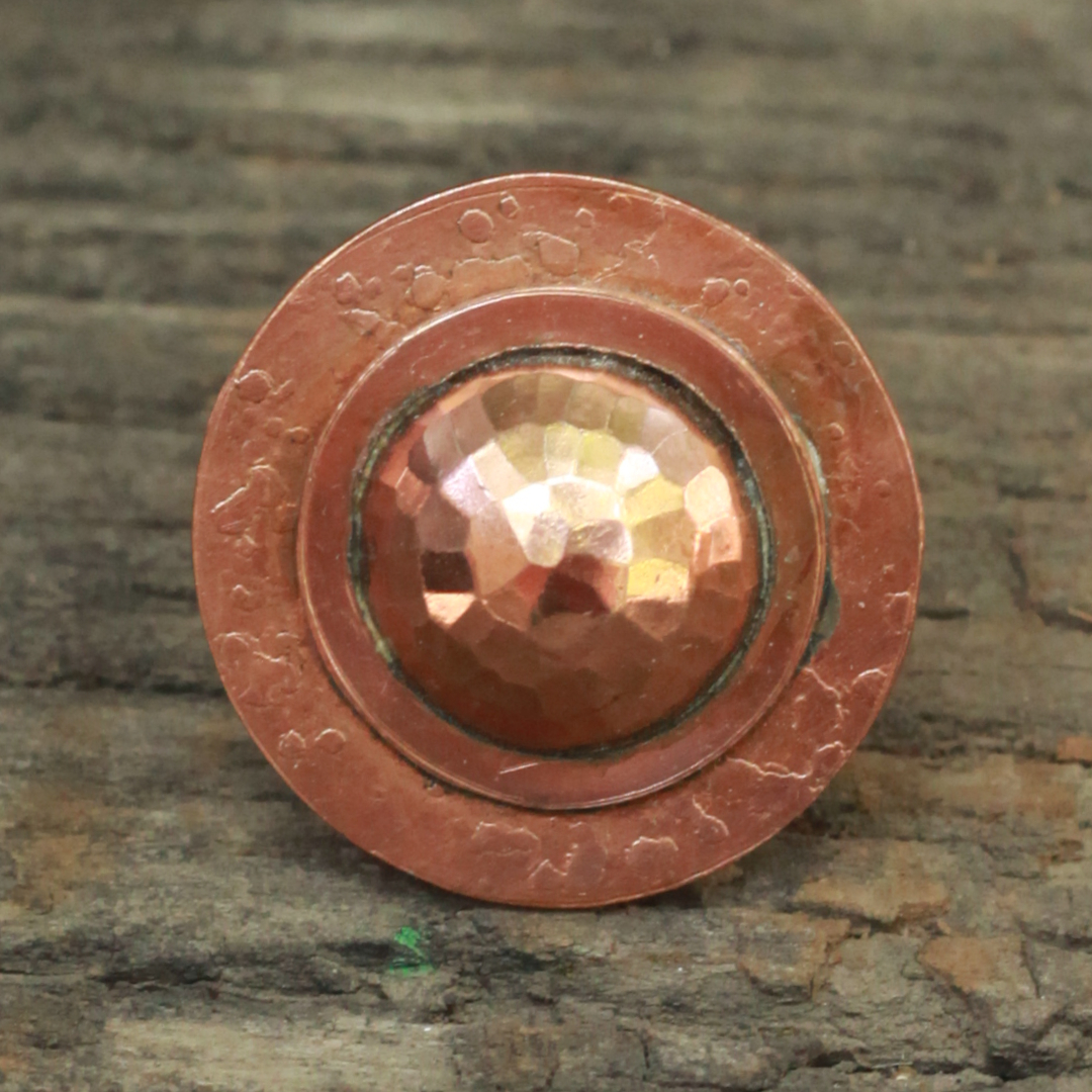 Round Hammered Copper Ring