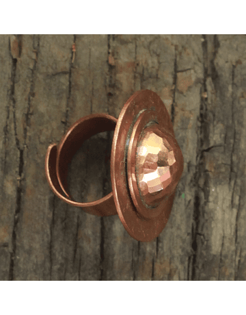 Round Hammered Copper Ring