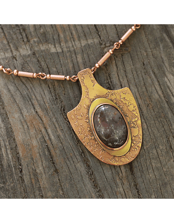 Hammered Copper Necklace and Pendant