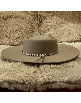 Sombrero Huaso Gris Perla Paño de Lana
