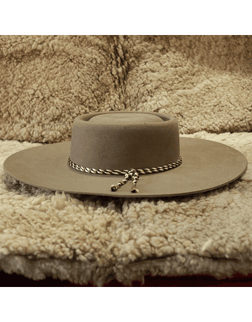 Huaso Hat Gray Pearl Woolen Cloth