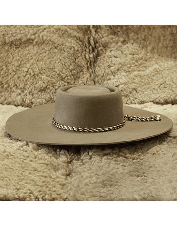 Huaso Hat Gray Pearl Woolen Cloth