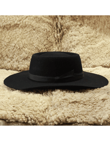 Sombrero Huasa Negro Paño de Lana