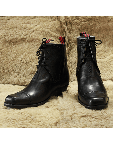 Black Huaso Shoe Leather Laces