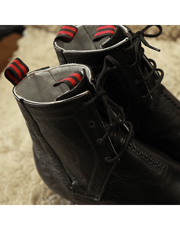 Black Huaso Shoe Leather Laces