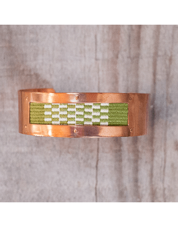 Woven Green Manta Copper Bracelet