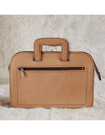 Small Tanned English Leather Briefcase