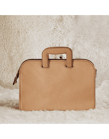 Small Tanned English Leather Briefcase