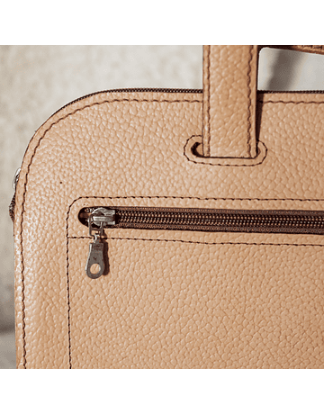 Small Tanned English Leather Briefcase
