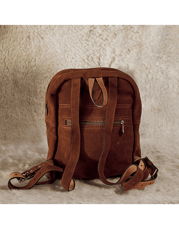 Tanned Suede Leather Backpack