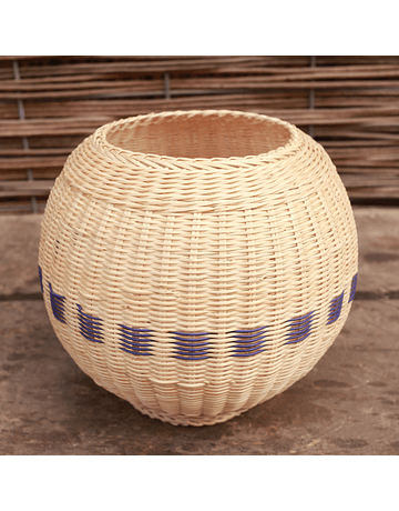 Chimbarongo Wicker Round Decorative Basket Recycled Cord