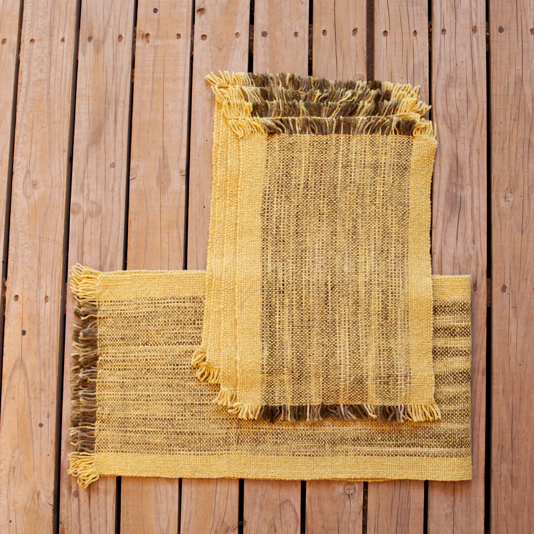 Set 4 Sheep Wool Placemats and Table Runner