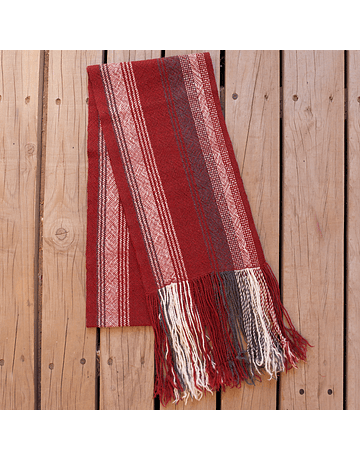 Sheep Wool Red Striped Scarf