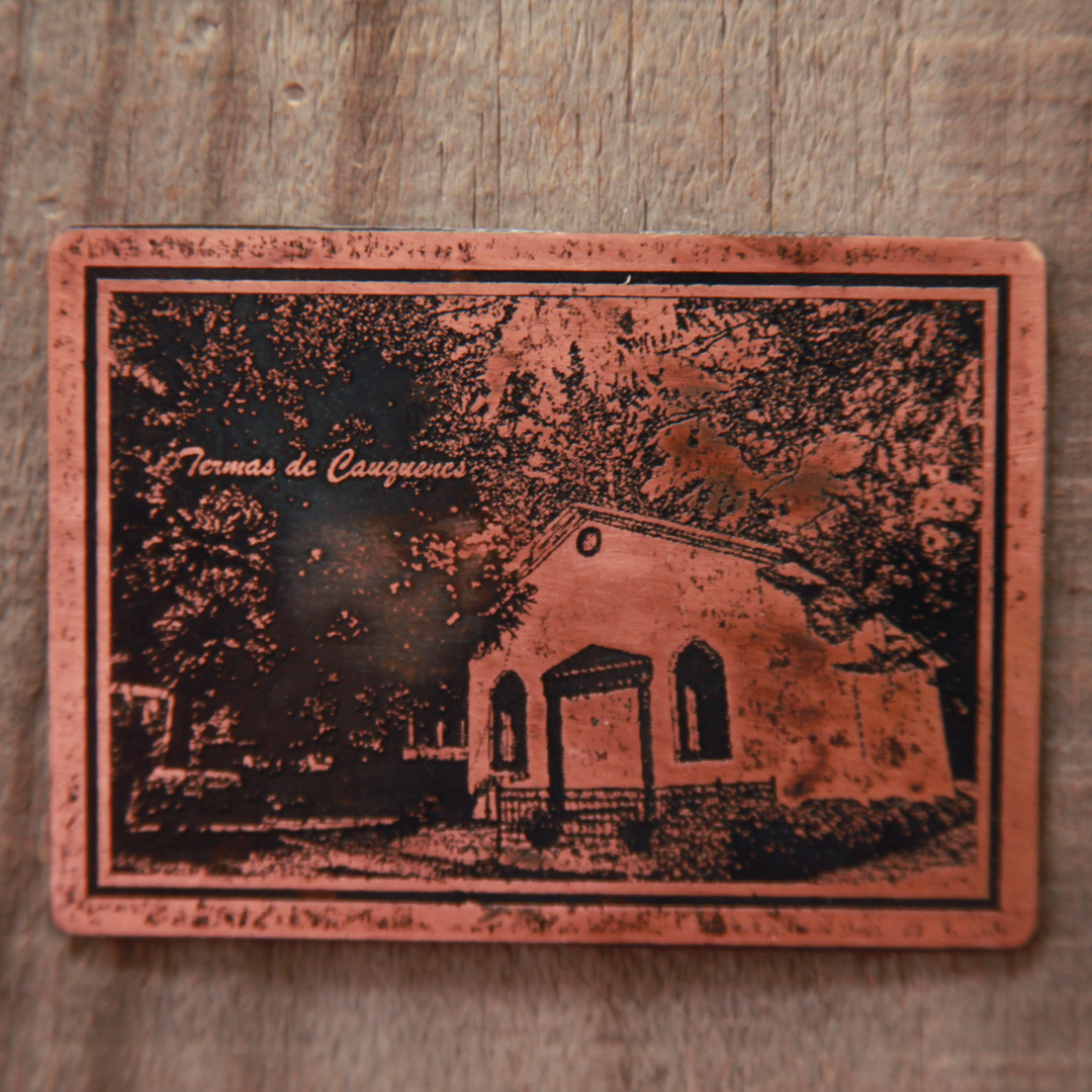 Termas de Cauquenes Chapel Photoengraved Copper Magnet
