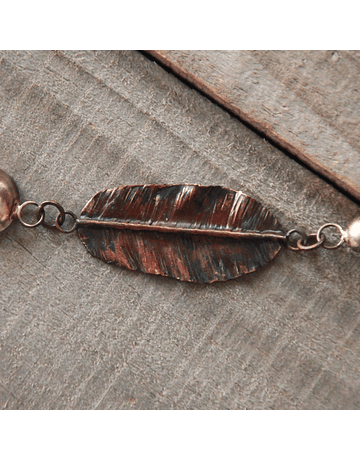Hammered Copper Palqui Litre Leaves Necklace