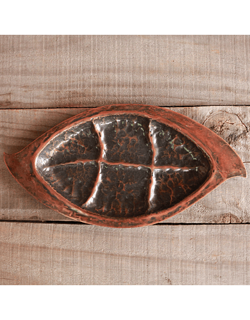 Patinated Copper Forest Leaves Tray