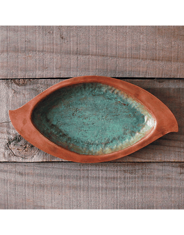 Copper Leaves of the Forest Turquoise Tray