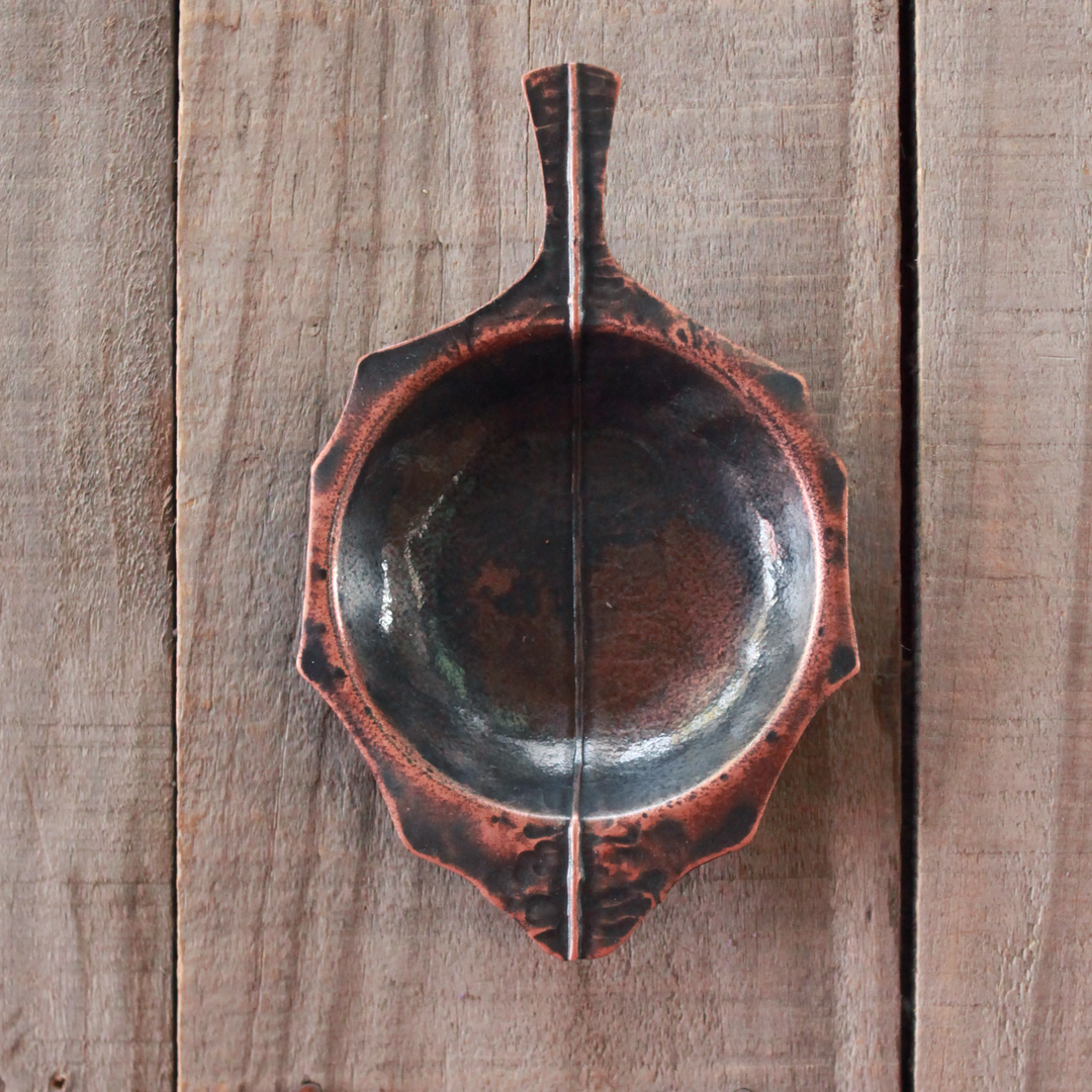Hammered Copper Quillay Leaf Tray