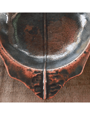 Hammered Copper Quillay Leaf Tray