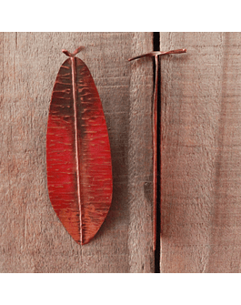 Canelo Leaf Hammered Copper Bookmark