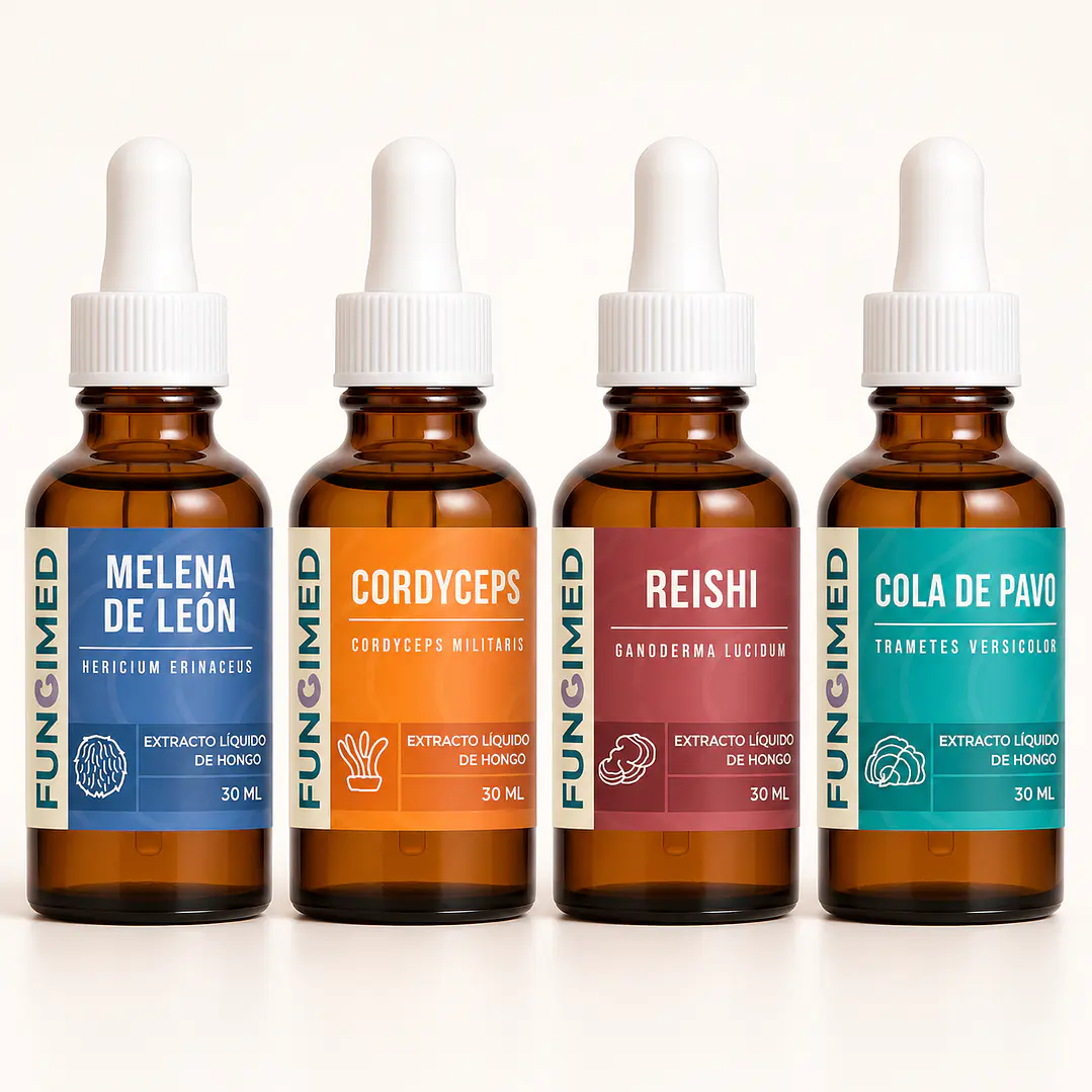 Selección de Cuatro · Melena, Cordyceps, Reishi y Cola de Pavo 1