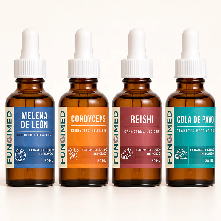 Selección de Cuatro · Melena, Cordyceps, Reishi y Cola de Pavo 1